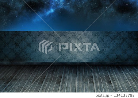 Starry sky beyond balcony Starry sky beyond balcony 134135788