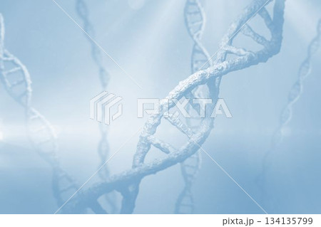 DNA strands on blue background 134135799