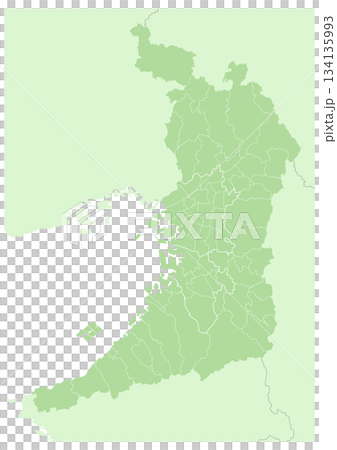 「大阪府」日本の都道府県の白地図。 134135993