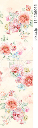 Assorted floral geometric and heart pattern panel designs in soft pastel colors Assorted floral geometric and heart pattern panel designs in soft pastel colors 134136066