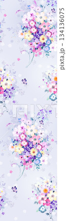 Assorted floral geometric and heart pattern panel designs in soft pastel colors Assorted floral geometric and heart pattern panel designs in soft pastel colors 134136075