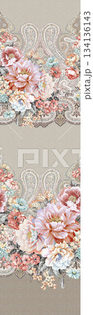 Assorted floral geometric and heart pattern panel designs in soft pastel colors Assorted floral geometric and heart pattern panel designs in soft pastel colors 134136143