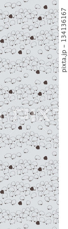 Assorted floral geometric and heart pattern panel designs in soft pastel colors 134136167