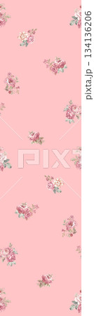 Assorted floral geometric and heart pattern panel designs in soft pastel colors 134136206