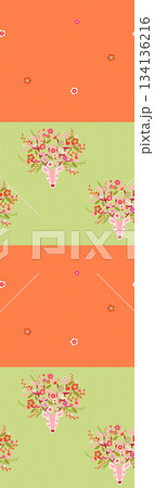 Assorted floral geometric and heart pattern panel designs in soft pastel colors 134136216