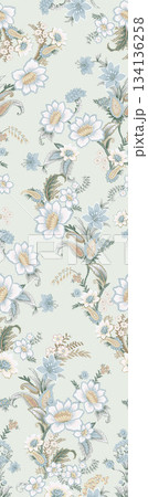 Assorted floral geometric and heart pattern panel designs in soft pastel colors Assorted floral geometric and heart pattern panel designs in soft pastel colors 134136258