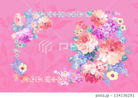Assorted floral geometric and heart pattern panel designs in soft pastel colors Assorted floral geometric and heart pattern panel designs in soft pastel colors 134136291
