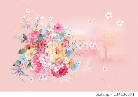 Assorted floral geometric and heart pattern panel designs in soft pastel colors Assorted floral geometric and heart pattern panel designs in soft pastel colors 134136371