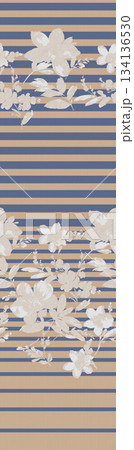 Assorted floral geometric and heart pattern panel designs in soft pastel colors 134136530