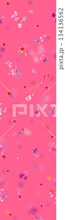 Assorted floral geometric and heart pattern panel designs in soft pastel colors 134136562