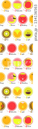 Assorted floral geometric and heart pattern panel designs in soft pastel colors 134136563