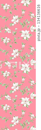 Assorted floral geometric and heart pattern panel designs in soft pastel colors 134136616