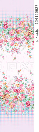 Assorted floral geometric and heart pattern panel designs in soft pastel colors Assorted floral geometric and heart pattern panel designs in soft pastel colors 134136627