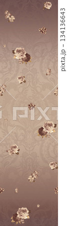 Assorted floral geometric and heart pattern panel designs in soft pastel colors 134136643