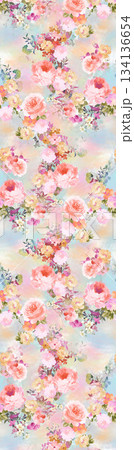 Assorted floral geometric and heart pattern panel designs in soft pastel colors Assorted floral geometric and heart pattern panel designs in soft pastel colors 134136654