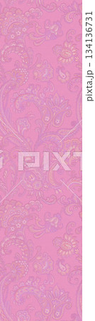 Assorted floral geometric and heart pattern panel designs in soft pastel colors 134136731