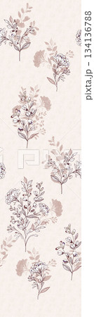 Assorted floral geometric and heart pattern panel designs in soft pastel colors 134136788