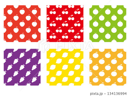 色々なフルーツのシームレスなパターン模様 134136994