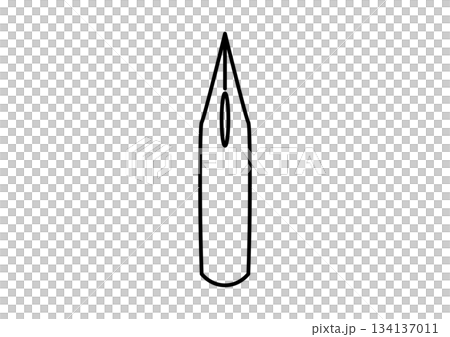 Manga and illustration art supplies, round pen nib icon 134137011