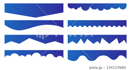 Abstract curve and wave divider elements for website pages, creating a modern header and footer layout with smooth vector lines for business or app interface design. Abstract curve and wave divider elements for website pages, creating a modern header and footer layout with smooth vector lines for business or app interface design. 134137660