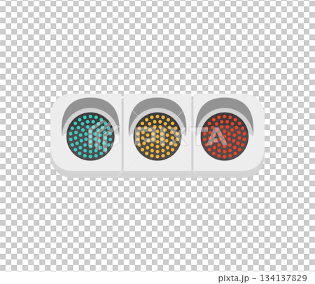 自動車信号機,フラットイラスト 自動車信号機,フラットイラスト 134137829