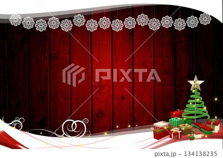 Christmas themed frame with tree 134138235