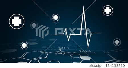 Digital background with emergency sign and chemical 134138260