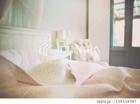 Blanket and pillow on bed Blanket and pillow on bed 134138367