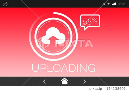 Uploading text with icon screen Uploading text with icon screen 134138401