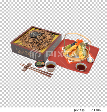 大晦日の年越し蕎麦の天麩羅蕎麦の天ざる 134138665