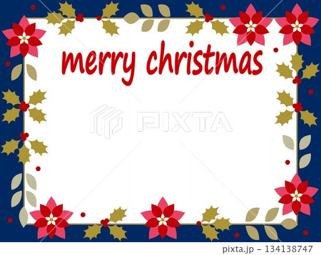メリークリスマス　merry christmas　フレーム　ホワイトスペース 134138747