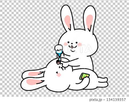 兔子滴眼藥水（白色輪廓線） 134139357