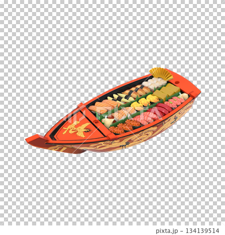 A luxurious boat of sushi A luxurious boat of sushi 134139514