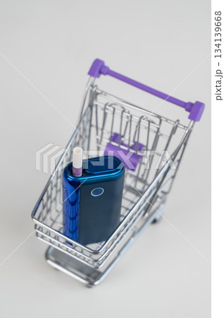 Electronic cigarette in a shopping cart. Tobacco heating system.  134139668