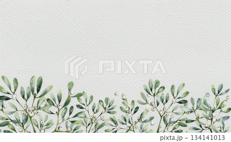 Minimalist Watercolor Christmas Border Background 134141013