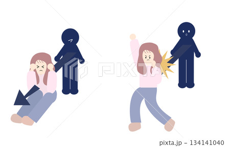他人に心を傷つけられる女性と跳ね返す女性 134141040
