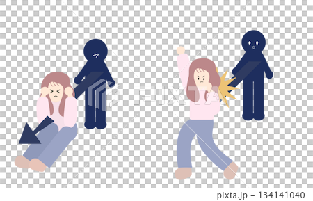 他人に心を傷つけられる女性と跳ね返す女性 134141040
