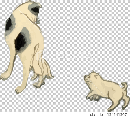 父母和孩子的一隻狗 134141367