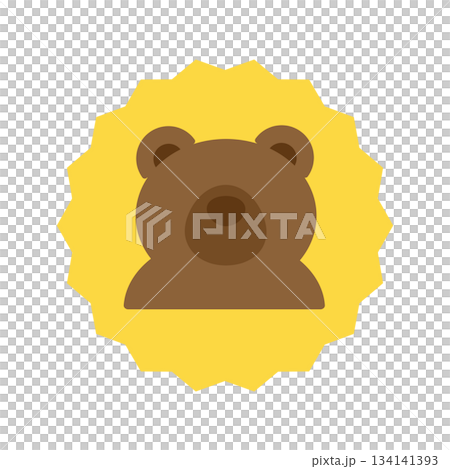 熊(ヒグマ) 注意 警告 看板 ステッカー イラスト 熊(ヒグマ) 注意 警告 看板 ステッカー イラスト 134141393