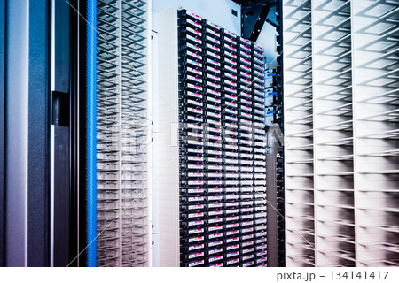 data cloud hardware with hard drives 134141417