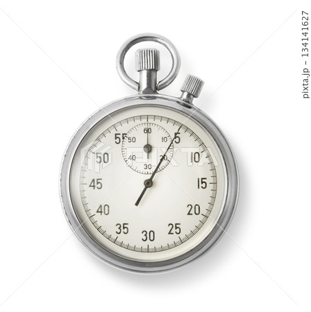 retro analog stopwatch isolated on white background. retro analog stopwatch isolated on white background. 134141627