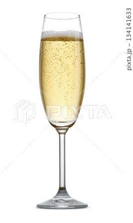 Glass of champagne on white Glass of champagne on white 134141633