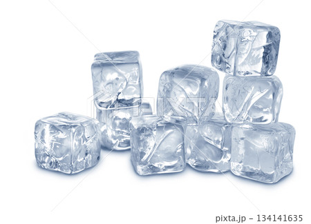Ice cubes on white 134141635