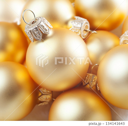 Gold Christmas balls Gold Christmas balls 134141643