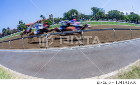 Horse Racing Motion Speed Blur Action 134141910