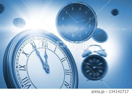 Computer generated image of clocks Computer generated image of clocks 134142717