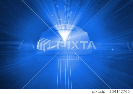 Digitally generated lock on blue background Digitally generated lock on blue background 134142760