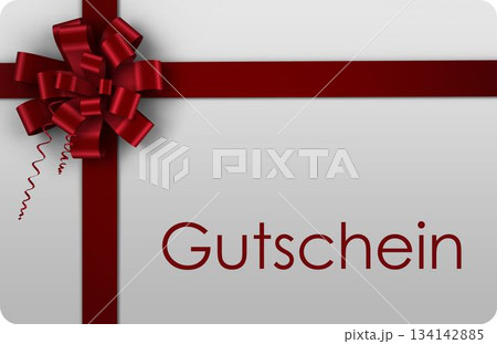 Gift card with festive bow 134142885