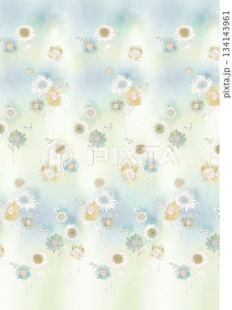 Assorted floral geometric and heart pattern panel designs in soft pastel colors 134143961