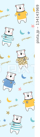 Assorted floral geometric and heart pattern panel designs in soft pastel colors 134143969